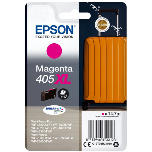 ORIGINAL EPSON 405XL Tintenpatrone magenta High-Capacity 1.100 Seiten, 14,70 ml (C 13 T 05H34010)
