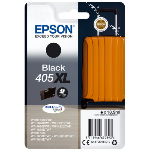 ORIGINAL EPSON 405XL Tintenpatrone schwarz High-Capacity 1.100 Seiten, 18,90 ml (C 13 T 05H14010)
