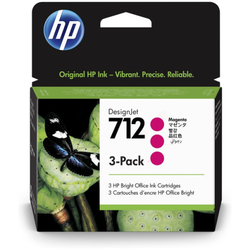 ORIGINAL HP 712 Tintenpatrone magenta MultiPack 29,00 ml, VE=3 (3ED78A)