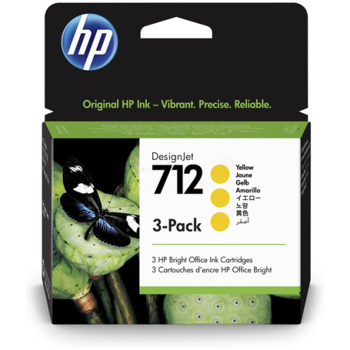 ORIGINAL HP 712 Tintenpatrone gelb MultiPack 29,00 ml, VE=3 (3ED79A)