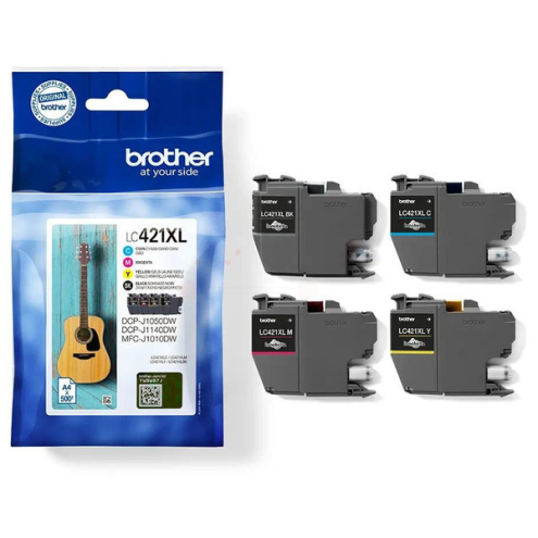 ORIGINAL BROTHER LC421XLVAL Tintenpatrone MultiPack Bk,C,M,Y 500 Seiten, VE=4