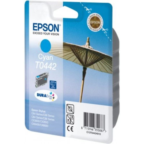 ORIGINAL EPSON T0442 Tintenpatrone cyan 420 Seiten/5%, 13,00 ml (C 13 T 04424010)