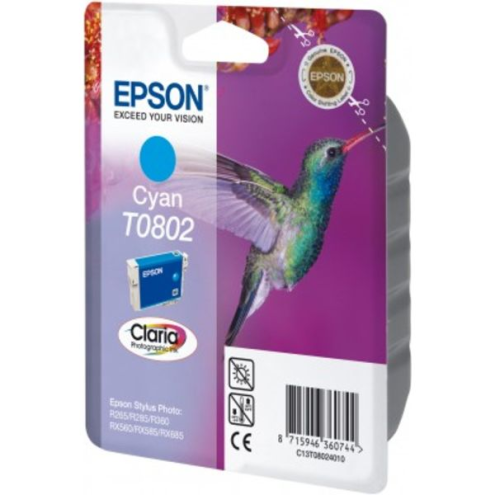 ORIGINAL EPSON T0802 Tintenpatrone cyan 435 Seiten, 7,40 ml (C 13 T 08024011)