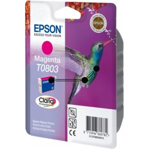 ORIGINAL EPSON T0803 Tintenpatrone magenta 220 Seiten, 7,40 ml (C 13 T 08034011)