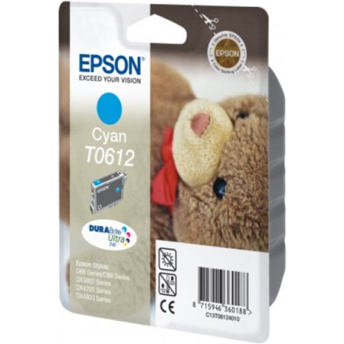 ORIGINAL EPSON T0612 Tintenpatrone cyan 250 Seiten/5%, 8,00 ml (C 13 T 06124010)