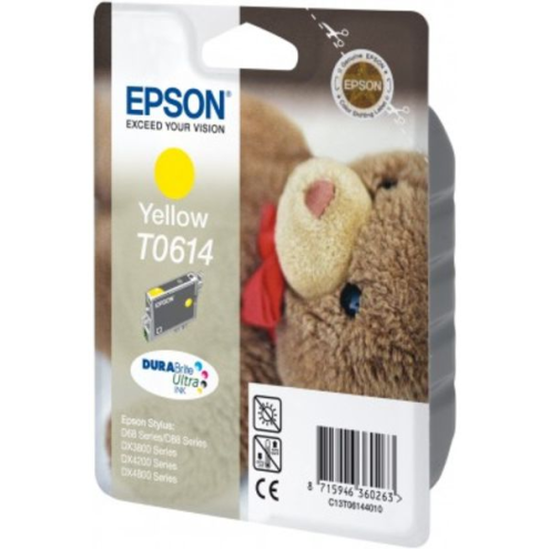 ORIGINAL EPSON T0614 Tintenpatrone gelb 250 Seiten/5%, 8,00 ml (C 13 T 06144010)