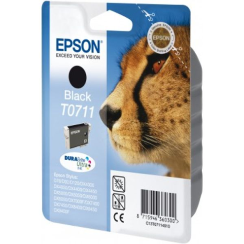 ORIGINAL EPSON T0711 Tintenpatrone schwarz 245 Seiten, 7,40 ml (C 13 T 07114012)