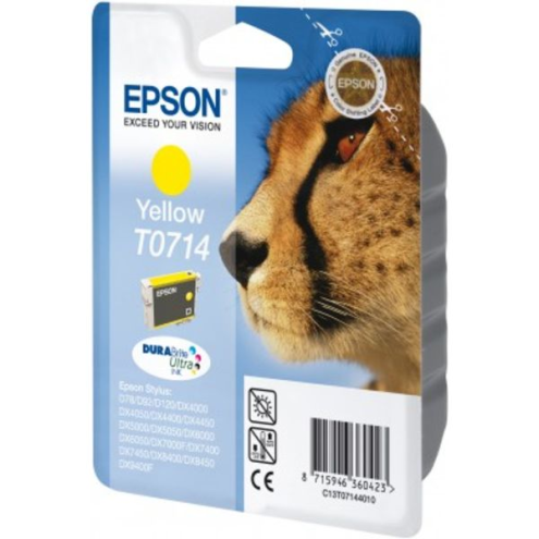 ORIGINAL EPSON T0714 Tintenpatrone gelb 415 Seiten, 5,50 ml (C 13 T 07144012)