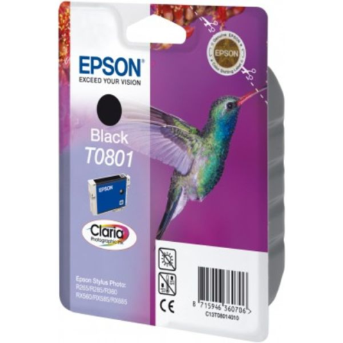 ORIGINAL EPSON T0801 Tintenpatrone schwarz 330 Seiten, 7,40 ml (C 13 T 08014011)