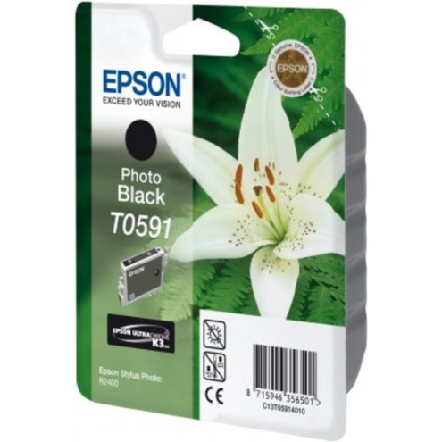 ORIGINAL EPSON T0591 Tintenpatrone schwarz Foto 640 Seiten, 13,00 ml (C 13 T 05914010)