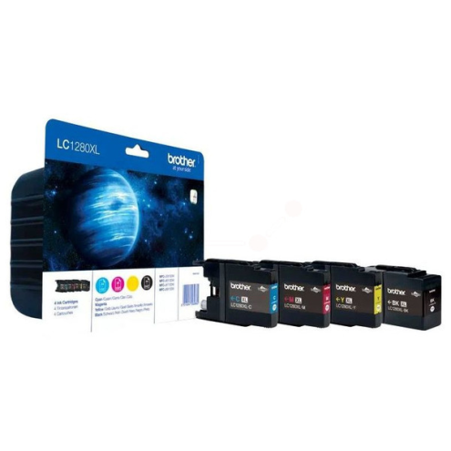 ORIGINAL BROTHER LC1280XLVALBPDR Tintenpatrone MultiPack Bk,C,M,Y High-Capacity 1x2400pg + 3x1200pg