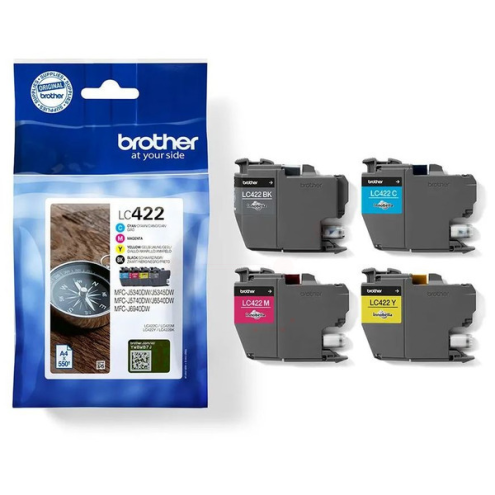 ORIGINAL BROTHER LC422VAL Tintenpatrone MultiPack Bk,C,M,Y 550 Seiten, VE=4