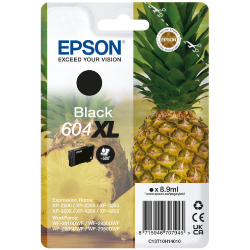 ORIGINAL EPSON 604XL Tintenpatrone schwarz High-Capacity 500 Seiten, 8,90 ml (C 13 T 10H14010)
