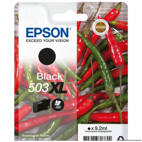 ORIGINAL EPSON 503XL Tintenpatrone schwarz High-Capacity 550 Seiten, 9,20 ml (C 13 T 09R14010)