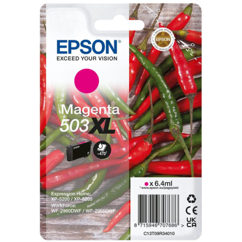 ORIGINAL EPSON 503XL Tintenpatrone magenta High-Capacity 470 Seiten, 6,40 ml (C 13 T 09R34010)