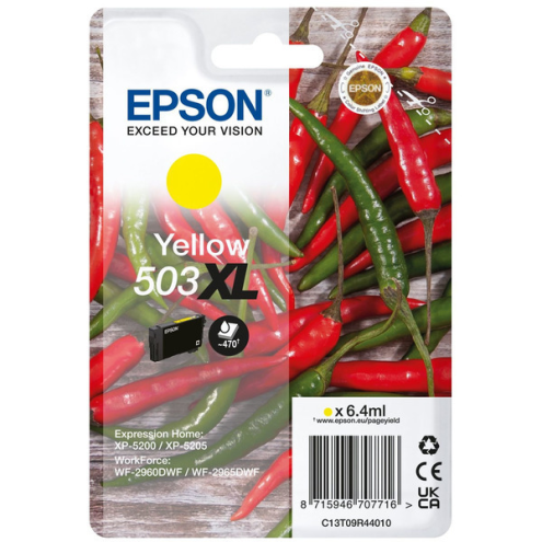 ORIGINAL EPSON 503XL Tintenpatrone gelb High-Capacity 470 Seiten, 6,40 ml (C 13 T 09R44010)