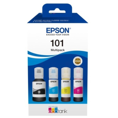 ORIGINAL EPSON 101 Tintenflasche Multipack Bk,C,M,Y 127ml + 3x70ml (C 13 T 03V64A)