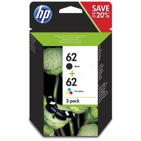 ORIGINAL HP 62 Druckkopfpatrone Multipack schwarz + color 200pg + 165pg (N9J71AE)
