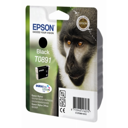 ORIGINAL EPSON T0891 Tintenpatrone schwarz 170 Seiten, 5,80 ml (C 13 T 08914011)