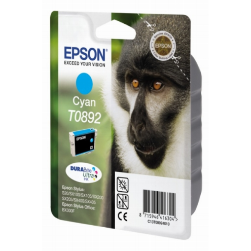 ORIGINAL EPSON T0892 Tintenpatrone cyan 170 Seiten, 3,50 ml (C 13 T 08924011)