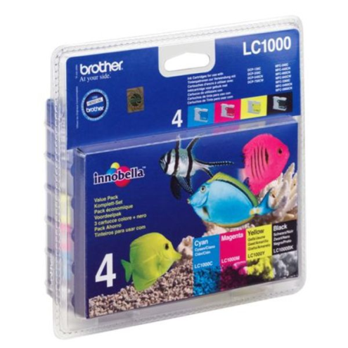 ORIGINAL BROTHER LC1000VALBPDR Tintenpatrone MultiPack Bk,C,M,Y 500pg + 3x400pg
