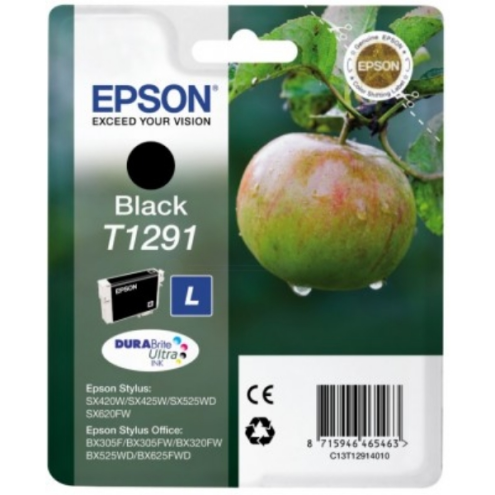 ORIGINAL EPSON T1291 Tintenpatrone schwarz 380 Seiten, 11,20 ml (C 13 T 12914012)