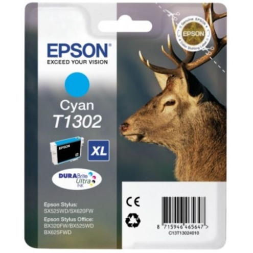 ORIGINAL EPSON T1302 Tintenpatrone cyan XL 765 Seiten, 10,10 ml (C 13 T 13024012)