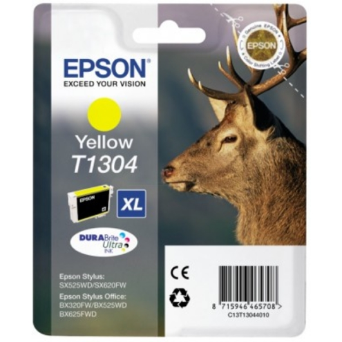 ORIGINAL EPSON T1304 Tintenpatrone gelb XL 1.005 Seiten, 10,10 ml (C 13 T 13044012)