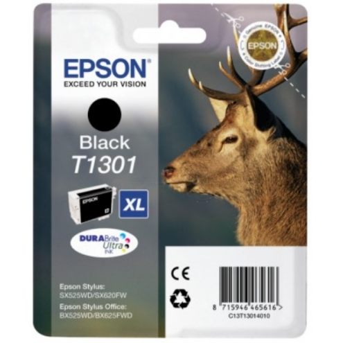 ORIGINAL EPSON T1301 Tintenpatrone schwarz XL 945 Seiten, 25,40 ml (C 13 T 13014012)