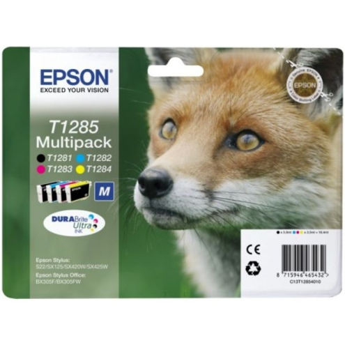 ORIGINAL EPSON T1285 Tintenpatrone MultiPack Bk,C,M,Y 5,9 ml + 3x3,5 ml (C 13 T 12854012)