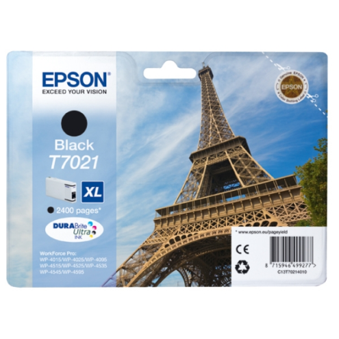ORIGINAL EPSON T7021 Tintenpatrone schwarz XL 2.400 Seiten, 45,20 ml (C 13 T 70214010)