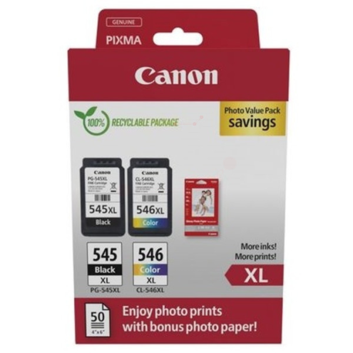 ORIGINAL CANON PG545XLCL546XL Druckkopfpatrone Multipack schwarz + color High-Capacity 15ml + 13ml (8286 B 007)