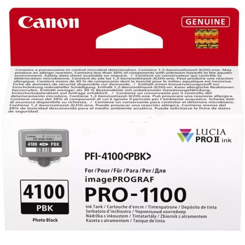 ORIGINAL CANON PFI4100PBK Tintenpatrone schwarz hell 80,00 ml (6777 C 001)