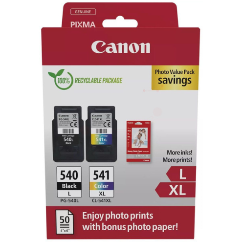 ORIGINAL CANON PG540LCL541XL Druckkopfpatrone Multipack schwarz + color VE=2 (5224 B 012)