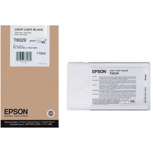 ORIGINAL EPSON T6029 Tintenpatrone schwarz hell hell 110,00 ml (C 13 T 602900)