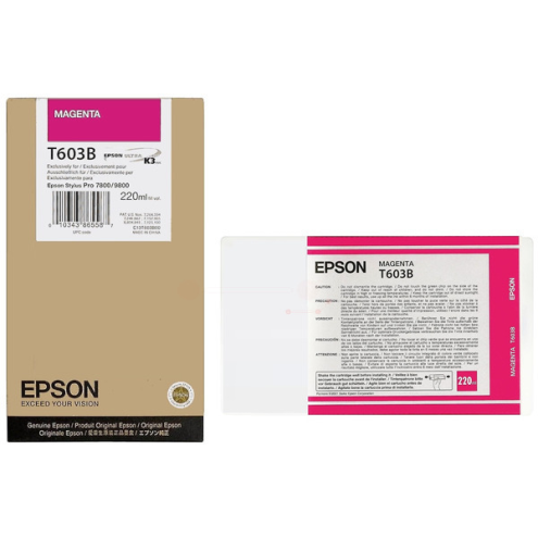 ORIGINAL EPSON T603B Tintenpatrone magenta 220,00 ml (C 13 T 603B00)