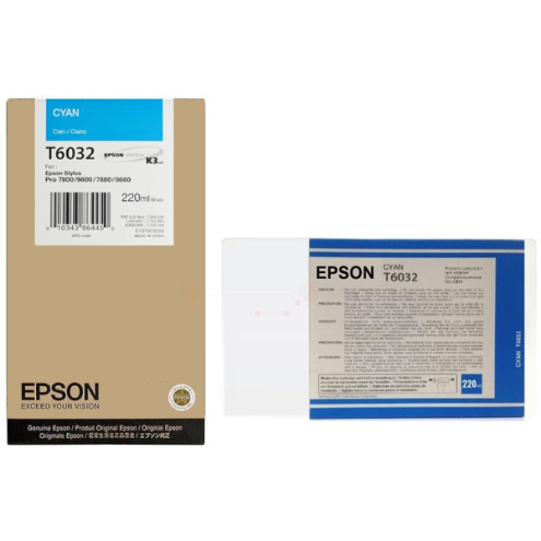 ORIGINAL EPSON T6032 Tintenpatrone cyan 220,00 ml (C 13 T 603200)