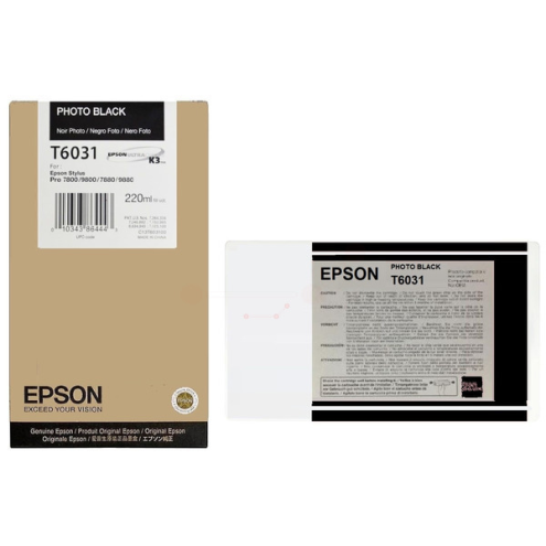 ORIGINAL EPSON T6031 Tintenpatrone schwarz Foto 220,00 ml (C 13 T 603100)