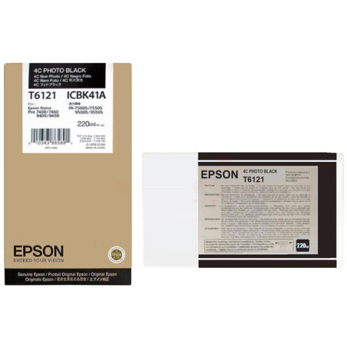 ORIGINAL EPSON T6121 Tintenpatrone schwarz foto 220,00 ml (C 13 T 612100)