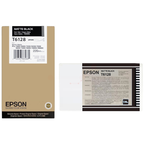 ORIGINAL EPSON T6128 Tintenpatrone schwarz matt 220,00 ml (C 13 T 61280N)