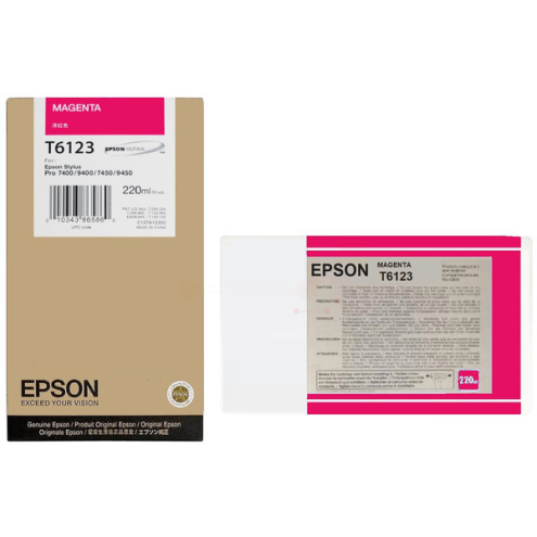 ORIGINAL EPSON T6123 Tintenpatrone magenta 220,00 ml (C 13 T 612300)