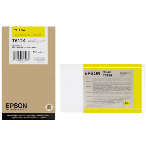 ORIGINAL EPSON T6124 Tintenpatrone gelb 220,00 ml (C 13 T 612400)