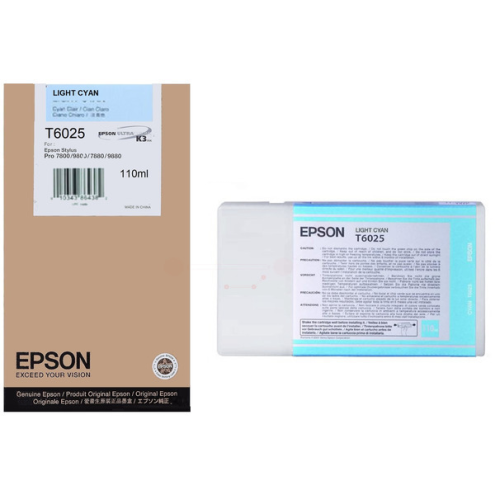 ORIGINAL EPSON T6025 Tintenpatrone cyan hell 110,00 ml (C 13 T 602500)