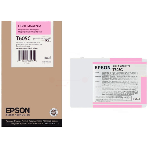 ORIGINAL EPSON T605C Tintenpatrone magenta hell 110,00 ml (C 13 T 605C00)