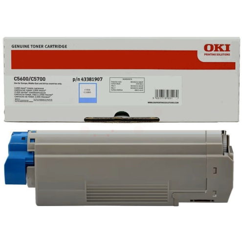 ORIGINAL OKI 43381907 Toner cyan 2.000 Seiten/5%