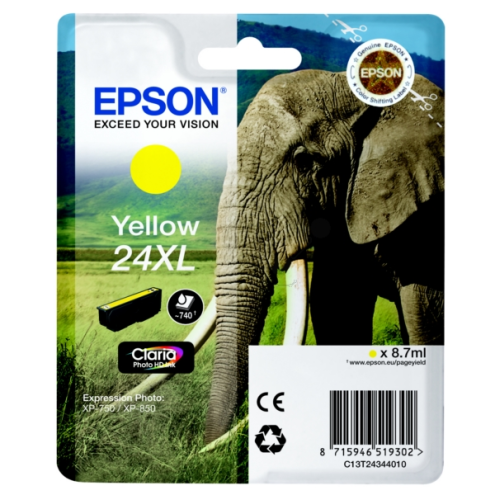 ORIGINAL EPSON 24XL Tintenpatrone gelb High-Capacity 500 Seiten, 8,70 ml (C 13 T 24344012)