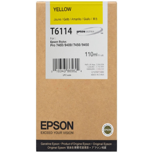 ORIGINAL EPSON T6114 Tintenpatrone gelb 110,00 ml (C 13 T 611400)