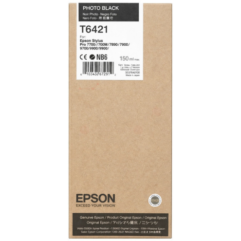 ORIGINAL EPSON T6421 Tintenpatrone schwarz foto 150,00 ml (C 13 T 642100)