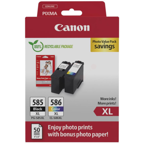 ORIGINAL CANON PG595XLCL586XL Tintenpatrone MultiPack schwarz + color High-Capacity 9,7ml + 14,1ml (7170 C 004)