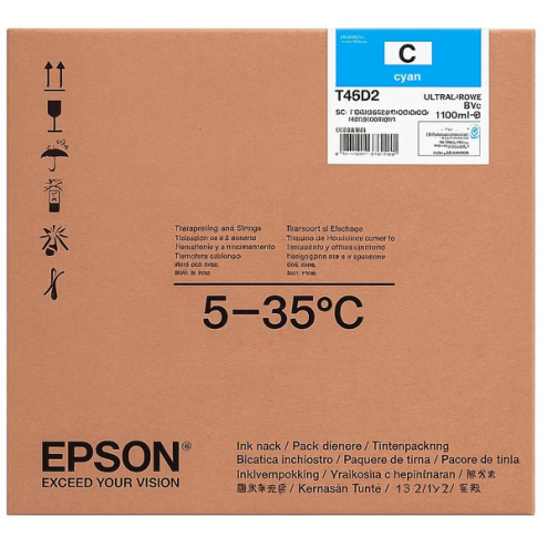 ORIGINAL EPSON T46D2 Tintenpatrone cyan 1.100,00 ml, VE=6 (C 13 T 46D240)